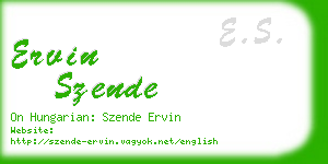 ervin szende business card